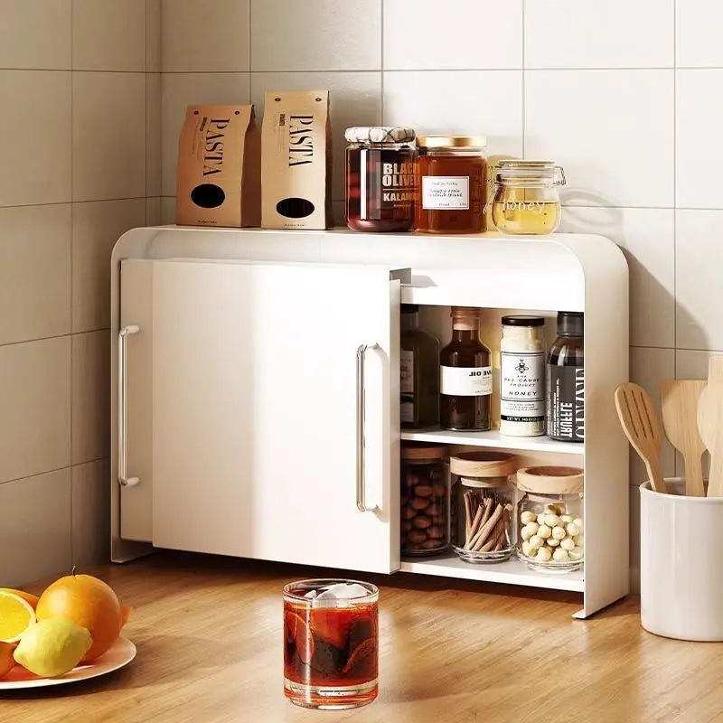 Steel Sliding Door Storage Box | Multipurpose Kitchen & Mug Organizer
