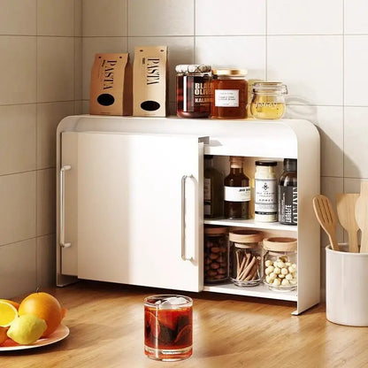 Steel Sliding Door Storage Box | Multipurpose Kitchen & Mug Organizer