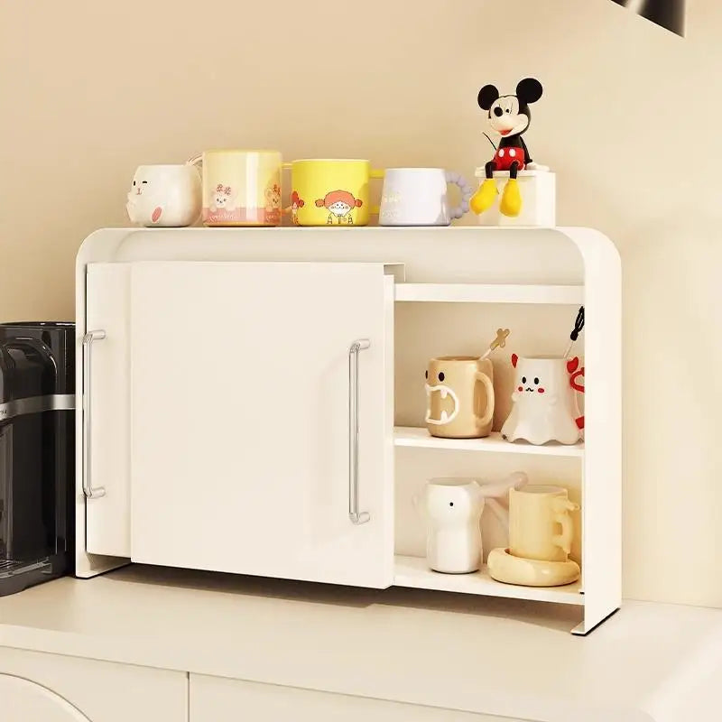Steel Sliding Door Storage Box | Multipurpose Kitchen & Mug Organizer