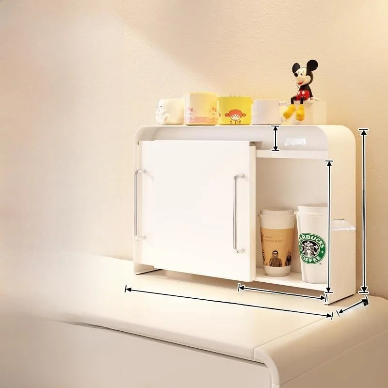 Steel Sliding Door Storage Box | Multipurpose Kitchen & Mug Organizer