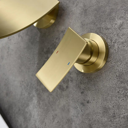 Stylish Wall-Mounted Bathroom Waterfall Faucet - Modern Design, Luxury Finish