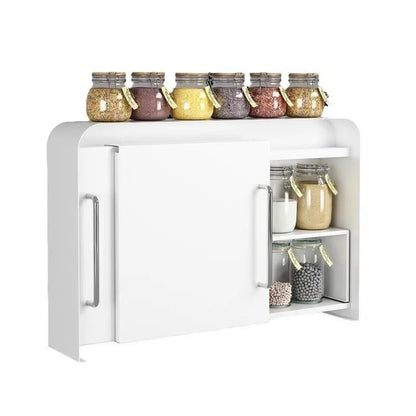 Steel Sliding Door Storage Box | Multipurpose Kitchen & Mug Organizer