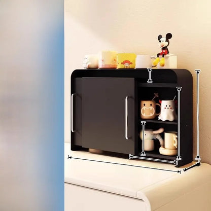 Steel Sliding Door Storage Box | Multipurpose Kitchen & Mug Organizer