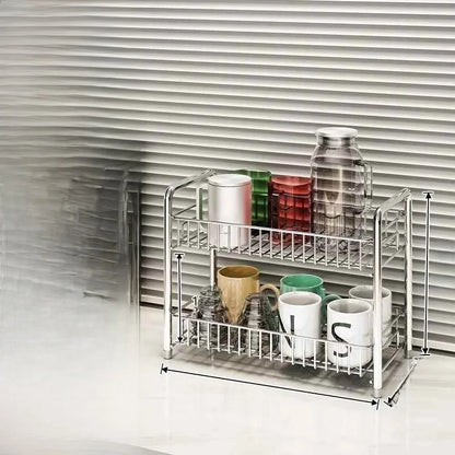 Steel Sliding Door Storage Box | Multipurpose Kitchen & Mug Organizer