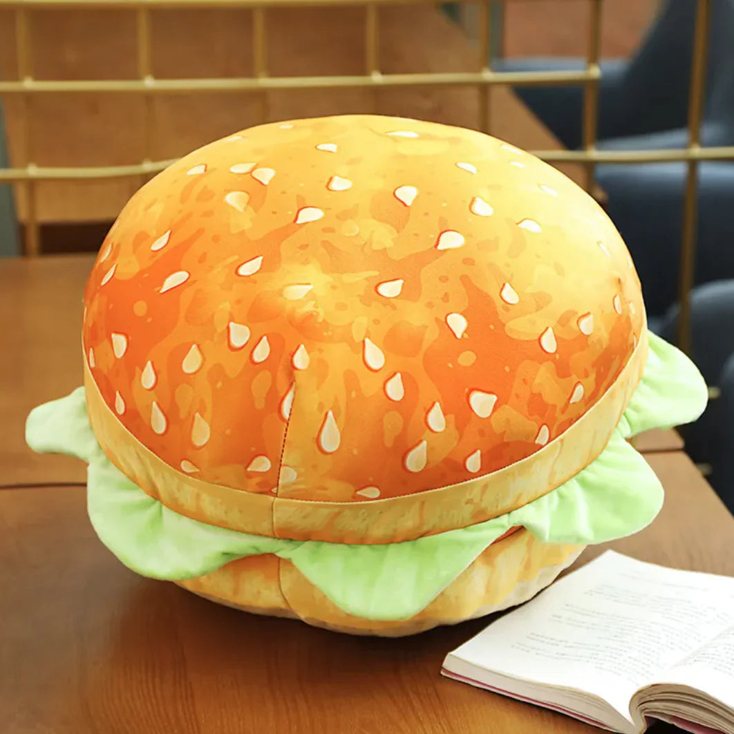 Hamburger Cushion | Fun Food Shaped Chair & Floor Pillow for Home Decor