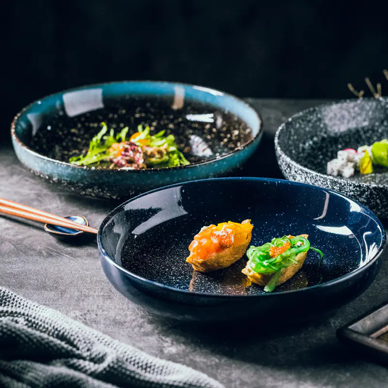 Large Capacity Dinner Dish (8″ & 10″) Microwave & Dishwasher Safe Ceramic Tableware