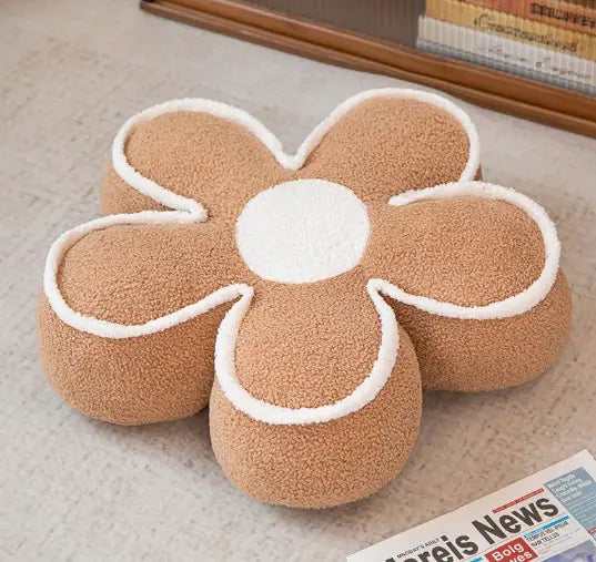 Plush Flower Pillow – Cozy Floor Cushion & Washable Backrest Decor