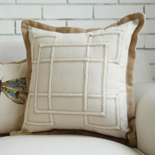 Luxury Decorative Pillowcase – Square 50x50cm Geometric Cushion for Living Room