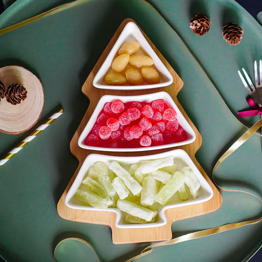 Christmas Tree Fruit Platter with Snack Dividers