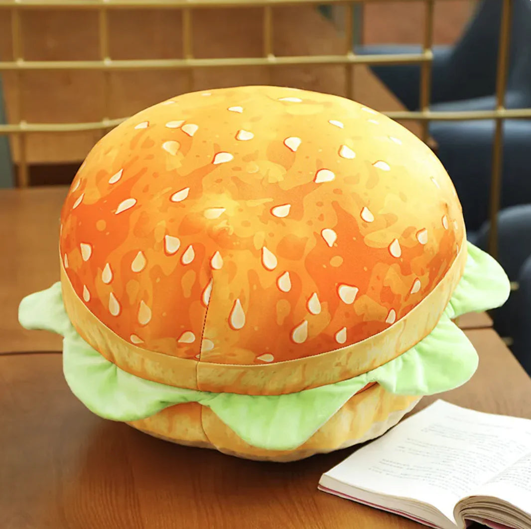 Hamburger Cushion | Fun Food Shaped Chair & Floor Pillow for Home Decor