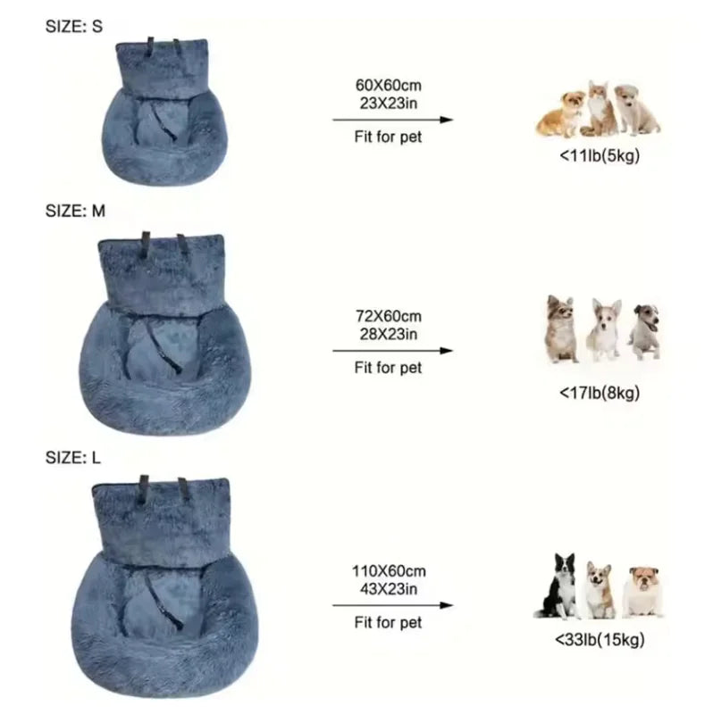 Premium Detachable Dog Seat Cushion | Travel Comfort for Small & Medium Dogs