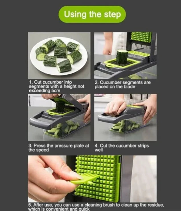 Kitchen Food Prep Made Easy: 15-in-1 Vegetable Slicer Dicer & Multi-Function Cutter