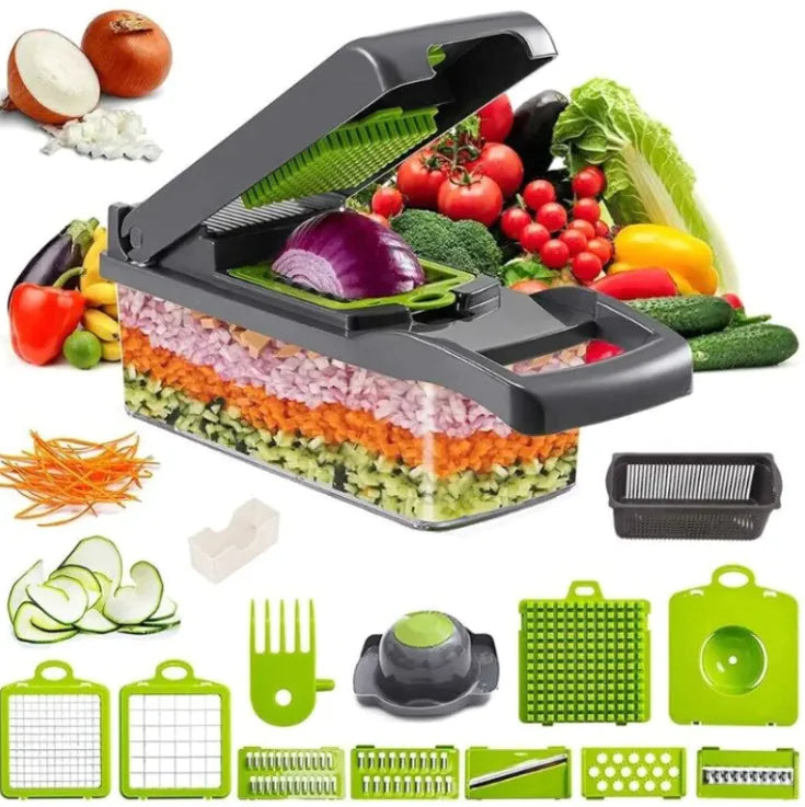 Kitchen Food Prep Made Easy: 15-in-1 Vegetable Slicer Dicer & Multi-Function Cutter