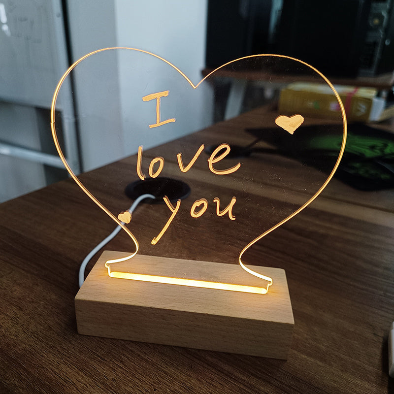LED Message Board Lamp with Pen – USB Night Light for Gifts