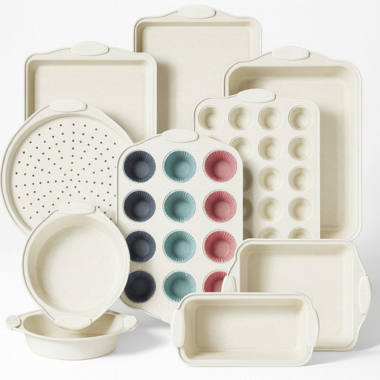 Kikcoin 22-Piece Nonstick Bakeware Set – Stackable & Oven Safe to 450°F