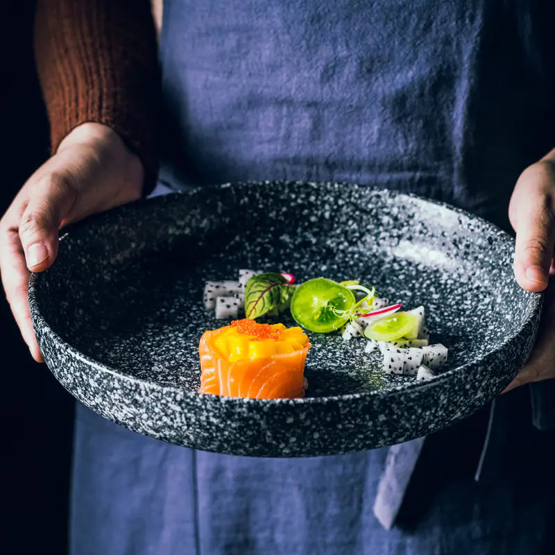 Large Capacity Dinner Dish (8″ & 10″) Microwave & Dishwasher Safe Ceramic Tableware