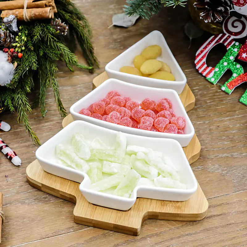 Christmas Tree Fruit Platter with Snack Dividers