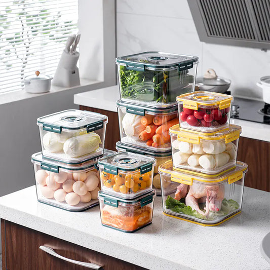 PET Refrigerator Storage Box Set – Airtight Freezer-Safe Kitchen Containers