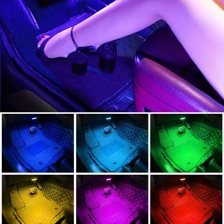 Wireless Touch LED Ambient Car Interior Light (Rechargeable, 6-LED, Multicolor)