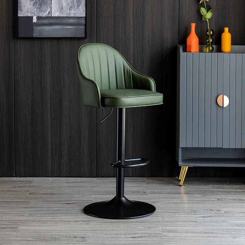 Luxury Modern Bar Chair | Adjustable Height Swivel Stool with Comfortable Backrest
