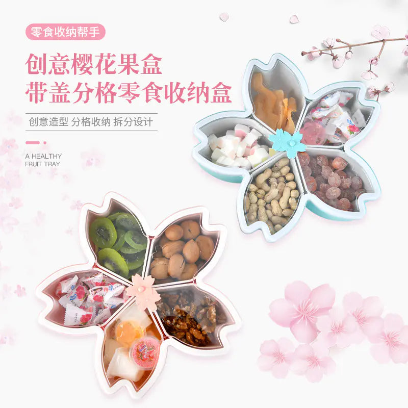 Creative Cherry Blossom Snack Storage Box with Lid