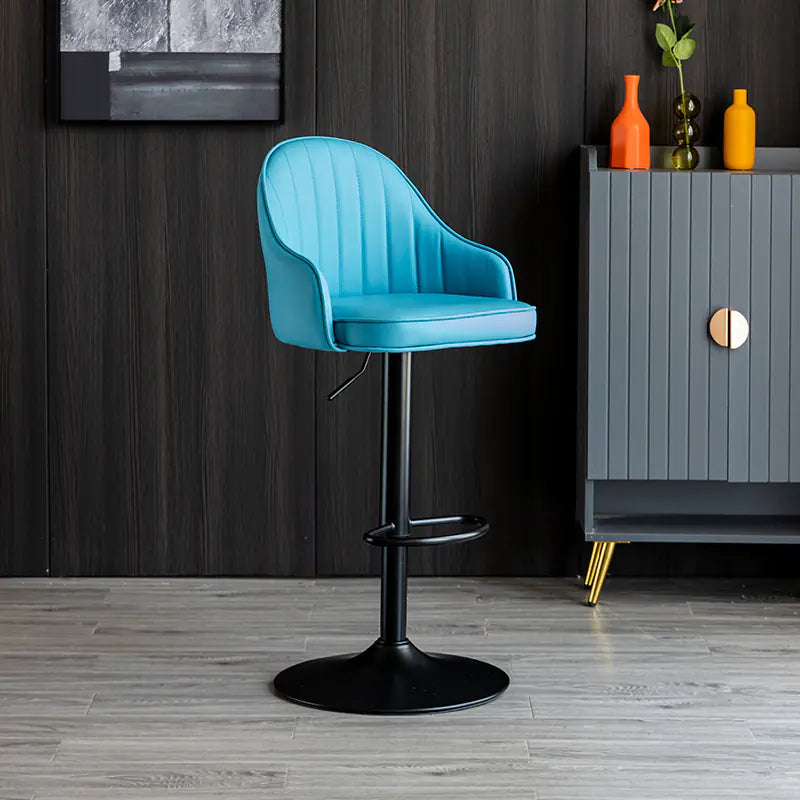 Luxury Modern Bar Chair | Adjustable Height Swivel Stool with Comfortable Backrest