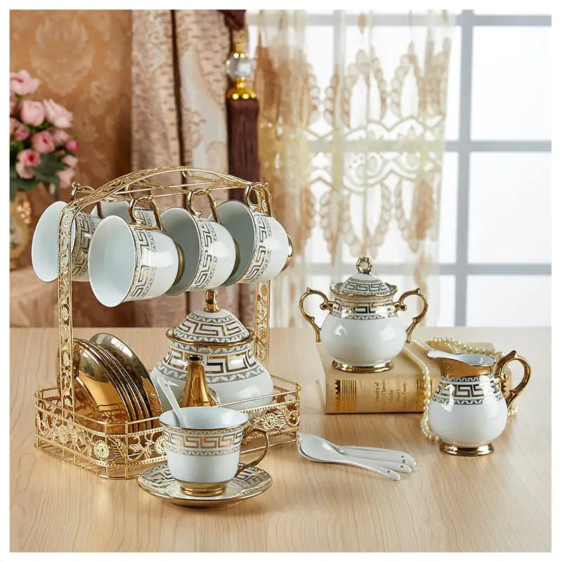 Luxury Bone China Coffee Cup and Saucer Set