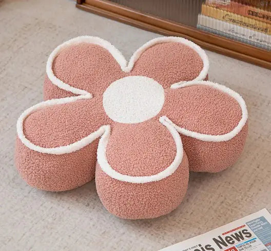 Plush Flower Pillow – Cozy Floor Cushion & Washable Backrest Decor