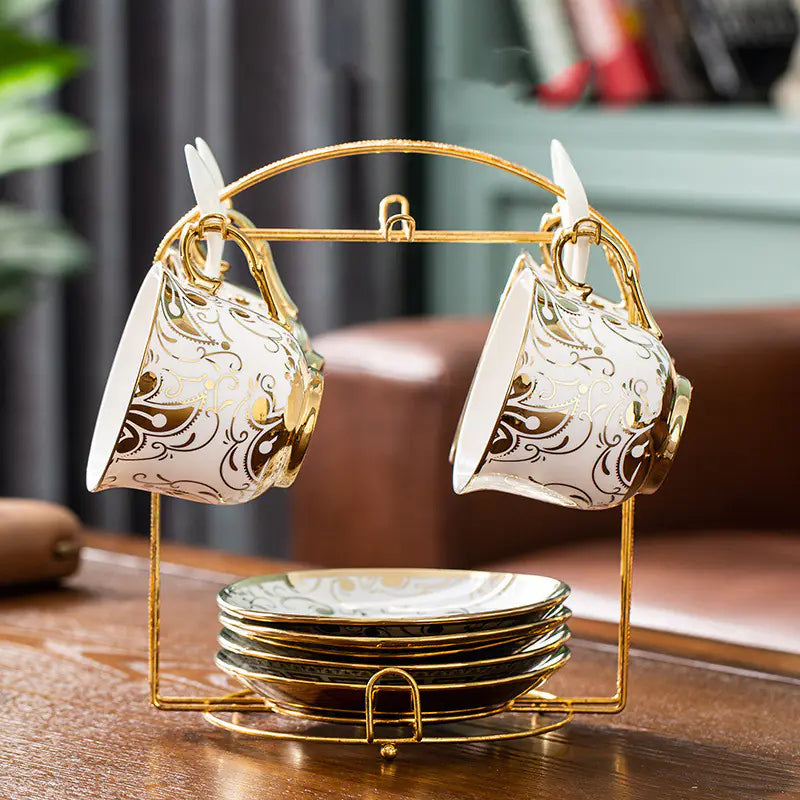 Luxury Bone China Coffee Cup and Saucer Set