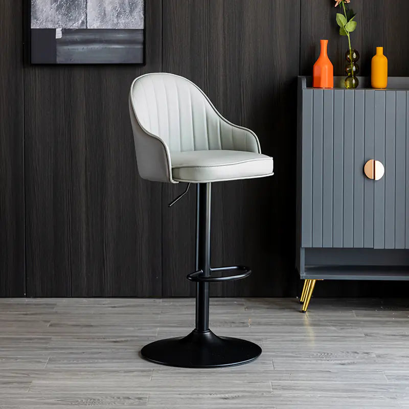 Luxury Modern Bar Chair | Adjustable Height Swivel Stool with Comfortable Backrest