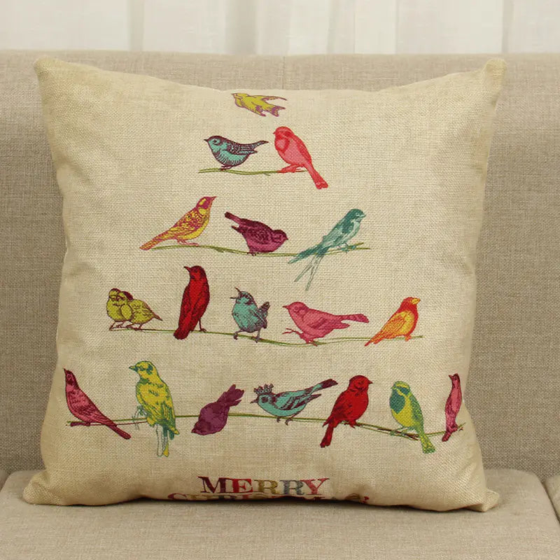 Christmas Cushion Cover 45x45cm – Premium Linen Pillowcase for Holiday Home Decor