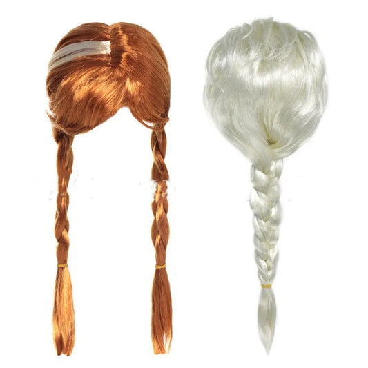 Silver Headdress with Brown Wig Props ‒ Princess Accessory for Kids & Cosplay